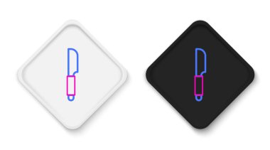 Çizgi Bıçak simgesi beyaz arkaplanda izole edildi. Çatal bıçak sembolü. Renkli taslak konsepti. Vektör