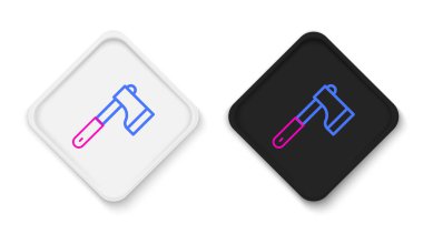 Tahta çizgi balta simgesi beyaz arkaplanda izole edildi. Oduncu baltası. Renkli taslak konsepti. Vektör