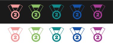 Madalya simgesini siyah beyaz arkaplanda izole et. Kazanan sembol. Vektör