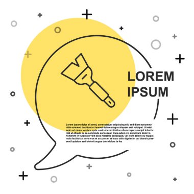 Beyaz arka planda siyah çizgi Arıcılık fırçası simgesi izole edildi. Arı yetiştiricisinin aleti. Rastgele dinamik şekiller. Vektör
