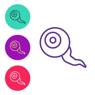 Çizgi Göz simgesi beyaz arkaplanda izole edildi. Mutlu Cadılar Bayramı Partisi. Simgeleri renklendirin. Vektör