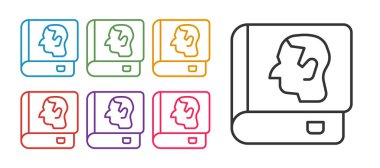 Satır Hukuk kitabı simgesini beyaz arkaplanda izole et. Yasal yargıç kitabı. Yargılama kavramı. Simgeleri renklendirin. Vektör