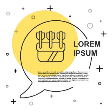 Beyaz arkaplanda siyah çizgi titreşimli ok simgesi var. Rastgele dinamik şekiller. Vektör