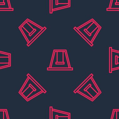 Çocuklar için yaz oyunları için kırmızı çizgi. Siyah arka planda izole edilmiş ikon. Açık hava eğlence ekipmanları. Vektör