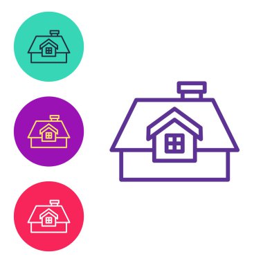 House simgesini beyaz arkaplanda ayır. Ev sembolü. Simgeleri renklendirin. Vektör