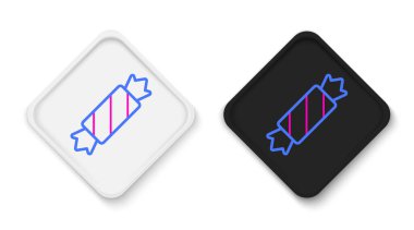 Çizgi Şekeri simgesi beyaz arkaplanda izole edildi. Mutlu Noeller ve mutlu yıllar. Renkli taslak konsepti. Vektör