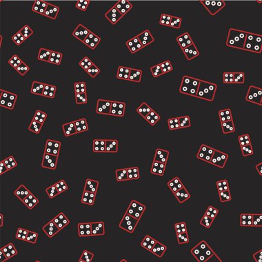 Domino çizgisi simgesi siyah arkaplanda kusursuz desen tespit etti. Vektör