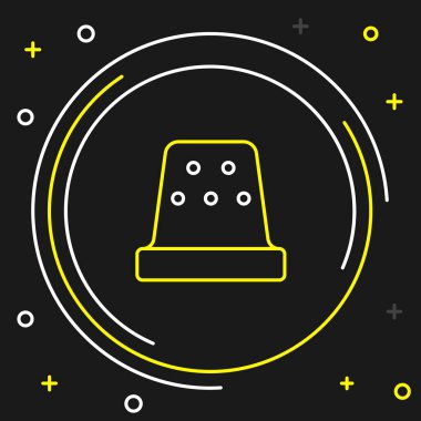 Çizgi Yüksüğü siyah arkaplanda izole edilmiş simge dikmek için. Renkli taslak konsepti. Vektör