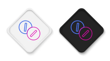 Beyaz arka planda diş ağrısı çeken ağrı kesici tablet simgesi izole edildi. Diş bakımı ilacı. Kapsül hapı ve ilaç. Eczane tasarımı. Renkli taslak konsepti. Vektör