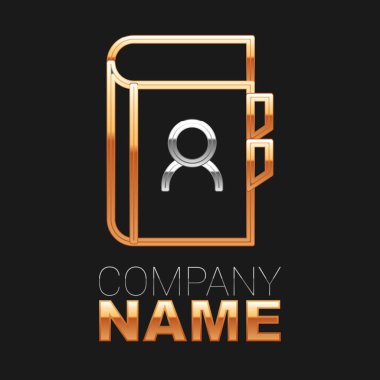 Satır Telefon rehberi simgesi siyah arkaplanda izole edildi. Adres defteri. Telefon rehberi. Renkli taslak konsepti. Vektör