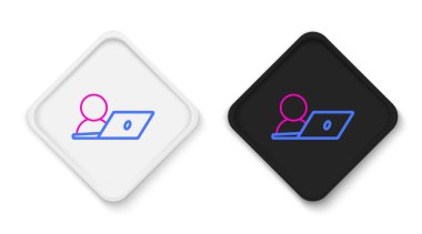 Beyaz arkaplanda görüntülü sohbet simgesi izole edildi. Çevrimiçi iş görüşmesi formu. Uzak proje yönetimi. Renkli taslak konsepti. Vektör