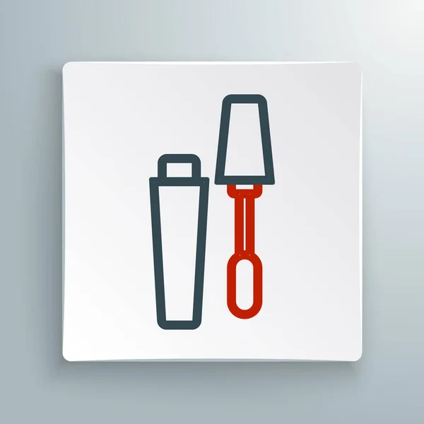 Línea Mascara Cepillo Icono Aislado Sobre Fondo Blanco Concepto Esquema — Vector de stock