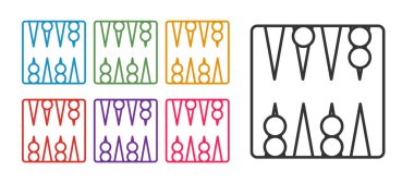 Tavla tahtası simgesini beyaz arkaplanda izole et. Simgeleri renklendirin. Vektör