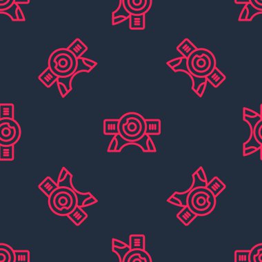 Kırmızı çizgi Web kamera simgesi siyah arkaplanda kusursuz desen izole etti. Sohbet kamerası. Web kamerası simgesi. Vektör