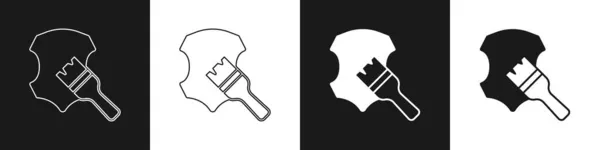 Set Icono Cuero Aislado Sobre Fondo Blanco Negro Vector — Vector de stock