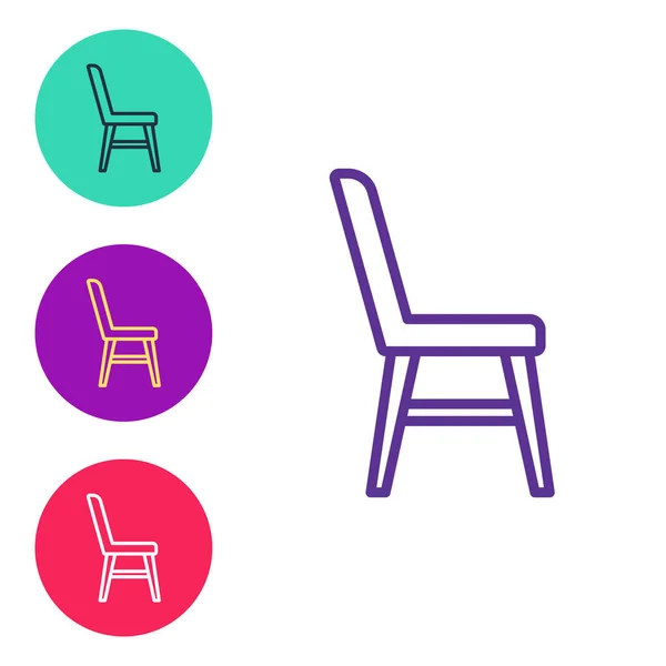 Linie Stuhl Symbol Isoliert Auf Weißem Hintergrund Setzen Setzen Sie — Stockvektor