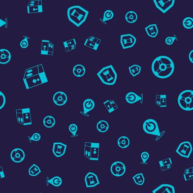 Bilgisayar Davası, Yarış Simülatörü, Satranç kalkanı ve Güç düğmesini kusursuz desen üzerine ayarla. Vektör