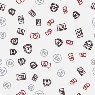 Hat görüntülü sohbet konferansı, hoparlör sesi ve konuşma baloncuğu ayarlayın. Vektör