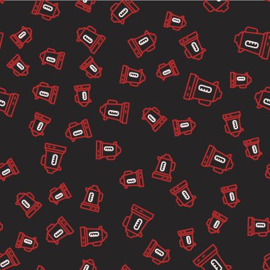 Line Electric Kettle simgesi siyah arkaplanda izole edilmiş. Çaydanlık ikonu. Vektör