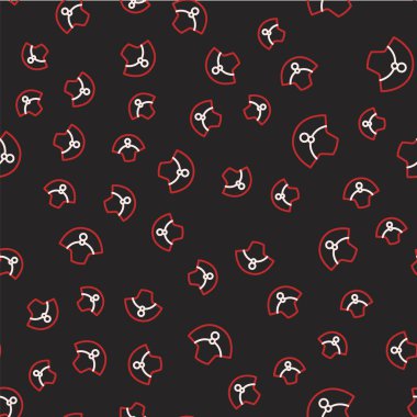 Manken simgesindeki çizgi gerdanlığı siyah arkaplanda izole edilmiş pürüzsüz desen. Vektör