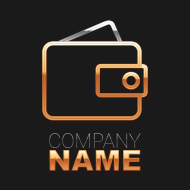 Çizgi Cüzdan simgesi siyah arkaplanda izole edildi. Çanta ikonu. Nakit tasarruf sembolü. Renkli taslak konsepti. Vektör