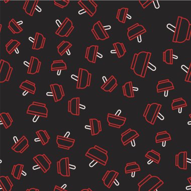 Havan topu ve tokmak simgesi siyah arkaplanda izole edilmiş. Vektör