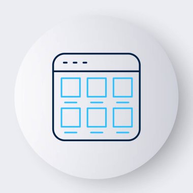 Line Online alışveriş ekrandaki simge beyaz arkaplanda izole edildi. Konsept e-ticaret, e-ticaret, online iş pazarlama. Renkli taslak konsepti. Vektör