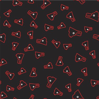 Kulak simgesi olan çizgi tavşanı siyah arka planda izole edilmiş. Sihir numarası. Gizemli eğlence konsepti. Vektör