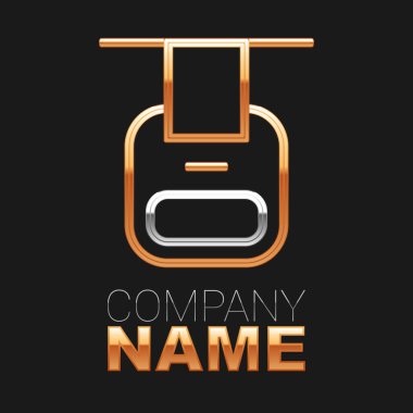 Çizgi kablo araba simgesi siyah arkaplanda izole edildi. Füniküler işaret. Renkli taslak konsepti. Vektör