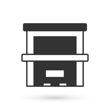 Gri Piyano simgesi beyaz arkaplanda izole edilmiş. Müzik aleti. Vektör