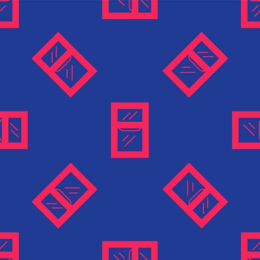 Kırmızı Pencere mavi arka planda izole edilmiş bir oda simgesi. Vektör