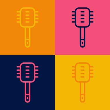 Pop sanat eseri tuvalet fırçası ikonu renk arkaplanında izole edilmiş. Temizlik hizmeti konsepti. Vektör