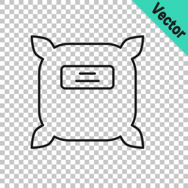 Şeffaf arkaplanda izole edilmiş özel bir bitki simgesinin tohumlarıyla dolu siyah çizgi paketi. Vektör