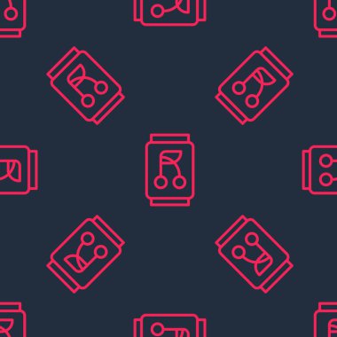 Kırmızı çizgi Soda siyah arkaplanda izole edilmiş bir kalıp oluşturabilir. Vektör