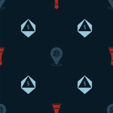 Satranç, oyun zarlarını ve pürüzsüz şablona ayarlayın. Vektör