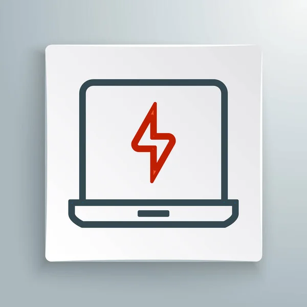 Linie Laptop Symbol Isoliert Auf Weißem Hintergrund Computer Notizbuch Mit — Stockvektor