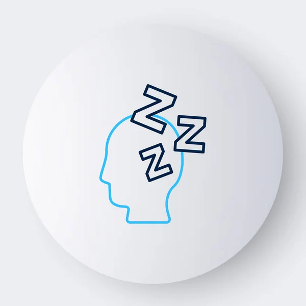 Line Dreams Simgesi Beyaz Arkaplanda Izole Edildi Uyku Dinlenme Rüya — Stok Vektör