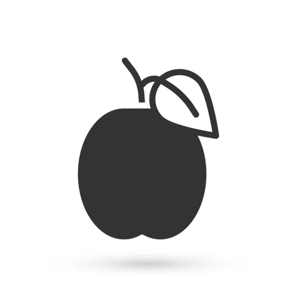 Graue Pflaumenfrucht Ikone Isoliert Auf Weißem Hintergrund Vektor — Stockvektor