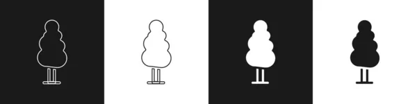 Ορισμός Εικονιδίου Δέντρου Απομονωμένο Ασπρόμαυρο Φόντο Σύμβολο Δάσους Διάνυσμα — Διανυσματικό Αρχείο