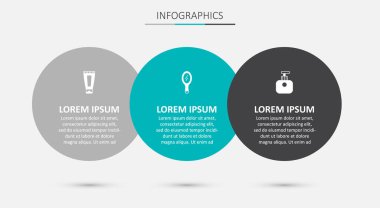 El aynası, krem losyonu kozmetik tüp ve el kremi tüpünü hazırla. Ticari bilgi şablonu. Vektör