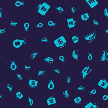 Deri, elektrikli ütü, dikiş dikmek için yüksük ve kusursuz desen. Vektör