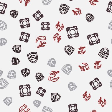 Kalkanla, Lifebuoy 'la, teslimat güvenliğiyle ve uçakla hatlar hazır olsun. Vektör