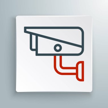 Güvenlik kamerası simgesi beyaz arkaplanda izole edildi. Renkli taslak konsepti. Vektör