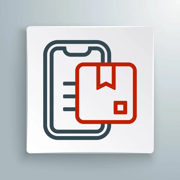 Line Document tracking marker system icon isoliert auf weißem Hintergrund. Paketverfolgung. Buntes Rahmenkonzept. Vektor — Stockvektor