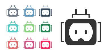 Kırpma yolu simgesi beyaz arkaplanda izole edilmiş Siyah Tee buji elektriği. Simgeleri renklendirin. Vektör