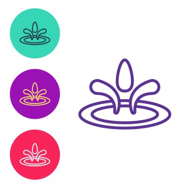 Satır su bırakma simgesini beyaz arkaplanda izole et. Simgeleri renklendirin. Vektör