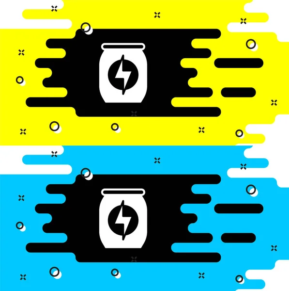 Icono de bebida White Energy aislado sobre fondo negro. Vector — Archivo Imágenes Vectoriales