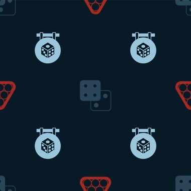 Bilardo toplarını üçgene, zar oyununa ve pürüzsüz desene ayarla. Vektör