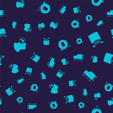 Deri, örgü iğneleri ve dikiş desenlerini kusursuz desene ayarlayın. Vektör