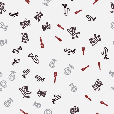 Diş matkabı, diş hekimi koltuğu, dişçi kliniği konumu ve diş fırçasının kusursuz deseni. Vektör